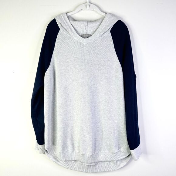 Evolution by Cyrus Hoodie Women XL Gray Navy Spofford Sweater Athleisure NWOT - Picture 1 of 7